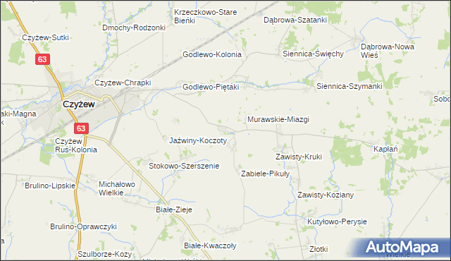 mapa Kraszewo Czarne, Kraszewo Czarne na mapie Targeo