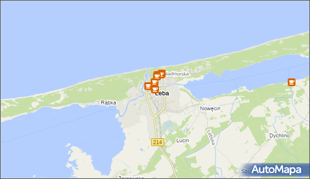 mapa Łeba, Łeba na mapie Targeo