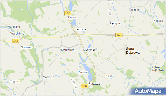 mapa Moskorze, Moskorze na mapie Targeo