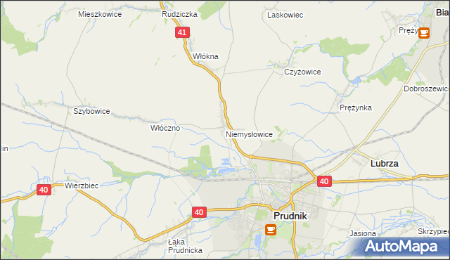 mapa Niemysłowice, Niemysłowice na mapie Targeo