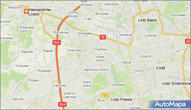 mapa Nowe Złotno, Nowe Złotno na mapie Targeo
