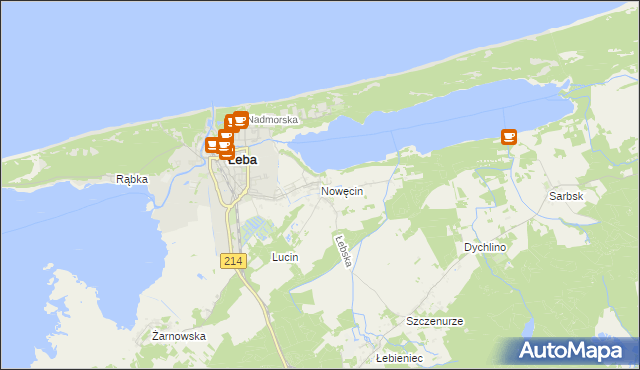 mapa Nowęcin, Nowęcin na mapie Targeo