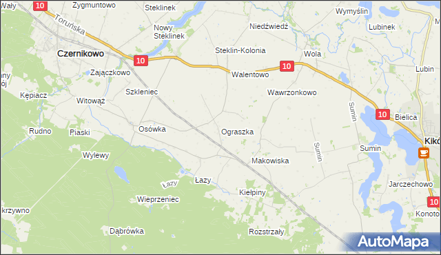 mapa Ograszka, Ograszka na mapie Targeo