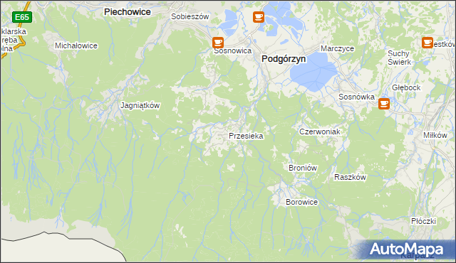 mapa Przesieka gmina Podgórzyn, Przesieka gmina Podgórzyn na mapie Targeo