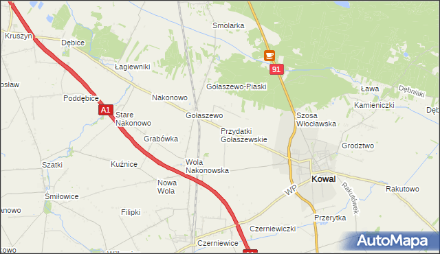 mapa Przydatki Gołaszewskie, Przydatki Gołaszewskie na mapie Targeo