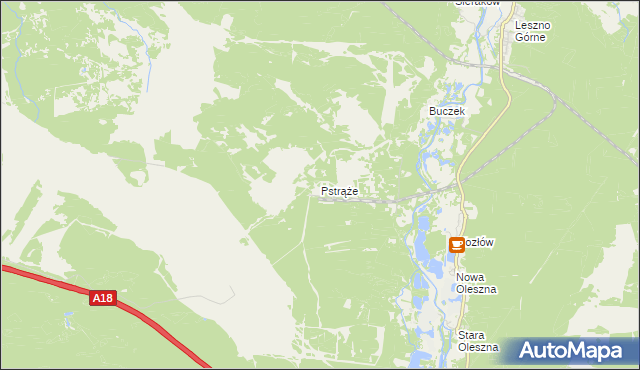 mapa Pstrąże, Pstrąże na mapie Targeo