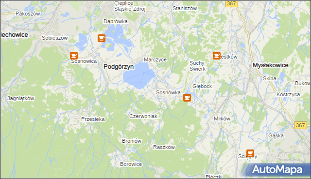 mapa Sosnówka gmina Podgórzyn, Sosnówka gmina Podgórzyn na mapie Targeo