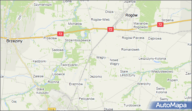 mapa Wągry, Wągry na mapie Targeo