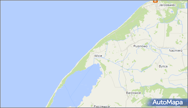 mapa Wicie gmina Darłowo, Wicie gmina Darłowo na mapie Targeo