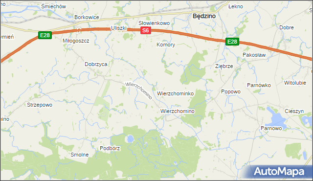 mapa Wierzchominko, Wierzchominko na mapie Targeo