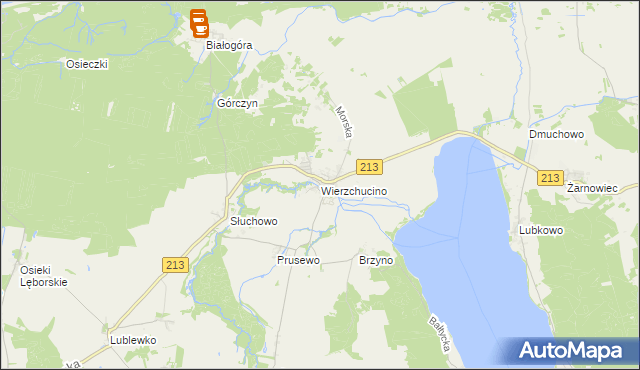 mapa Wierzchucino, Wierzchucino na mapie Targeo