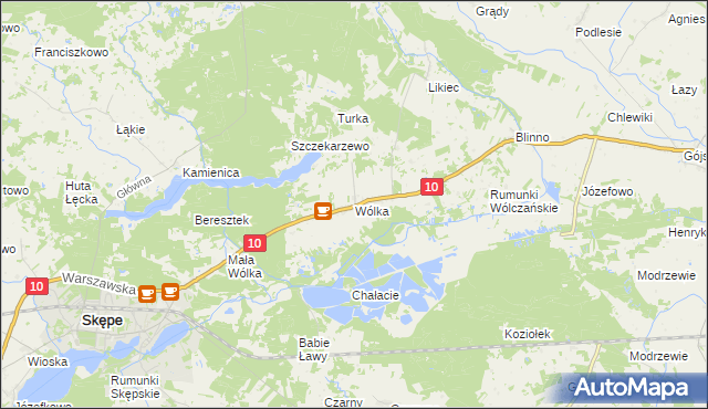 mapa Wólka gmina Skępe, Wólka gmina Skępe na mapie Targeo