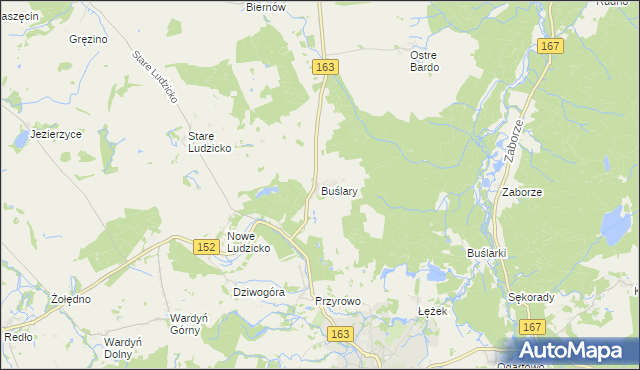 mapa Buślary, Buślary na mapie Targeo