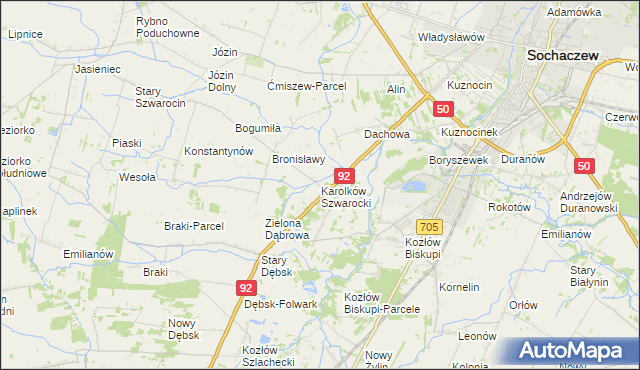 mapa Karolków Szwarocki, Karolków Szwarocki na mapie Targeo