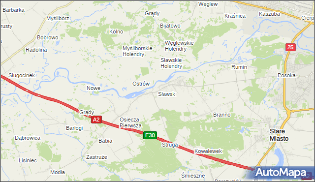 mapa Sławsk, Sławsk na mapie Targeo