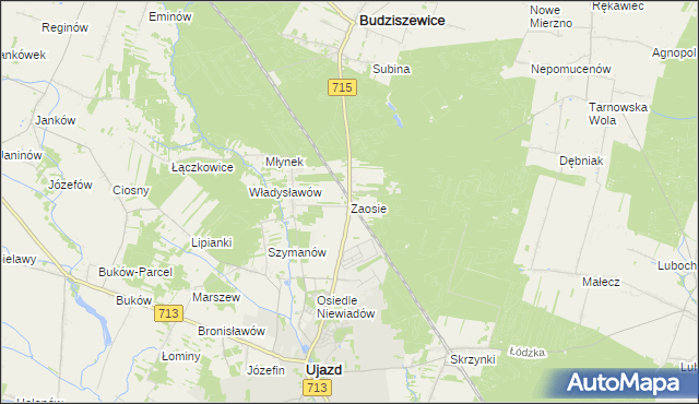 mapa Zaosie, Zaosie na mapie Targeo