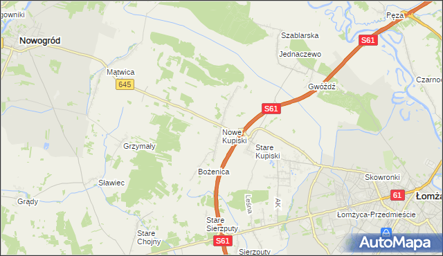 mapa Nowe Kupiski, Nowe Kupiski na mapie Targeo