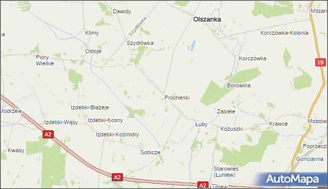 mapa Próchenki, Próchenki na mapie Targeo