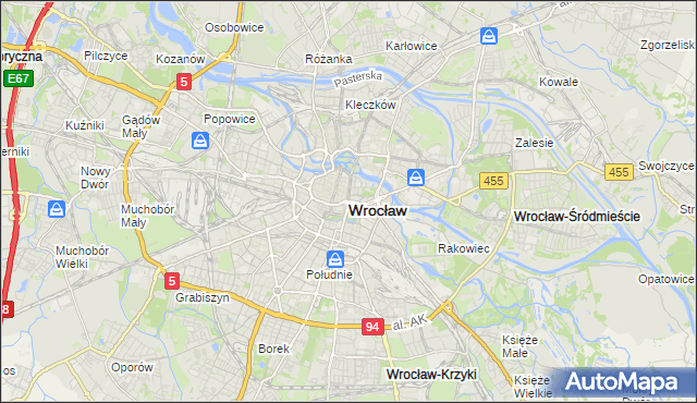 mapa Wrocławia, Wrocław na mapie Targeo
