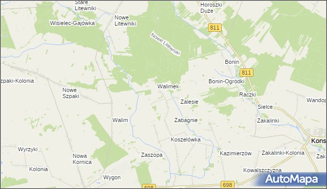 mapa Dubicze gmina Sarnaki, Dubicze gmina Sarnaki na mapie Targeo