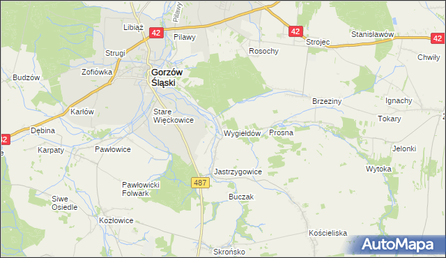 mapa Wygiełdów, Wygiełdów na mapie Targeo