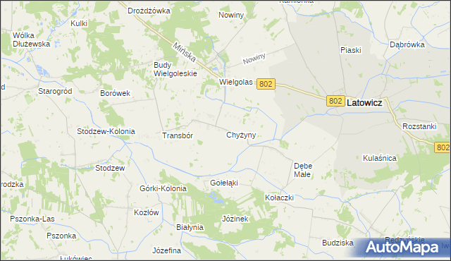 mapa Chyżyny, Chyżyny na mapie Targeo