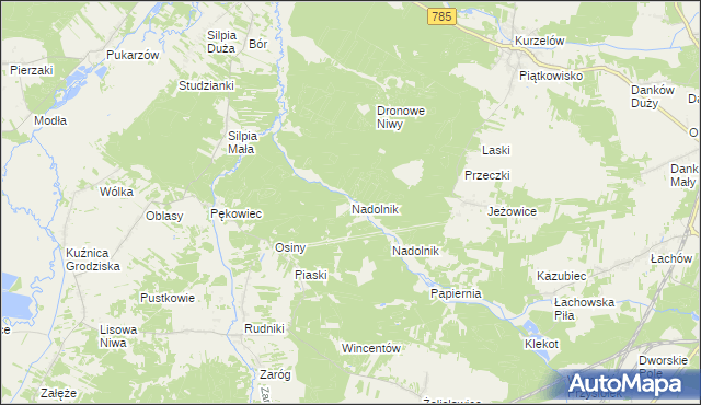 mapa Nadolnik gmina Włoszczowa, Nadolnik gmina Włoszczowa na mapie Targeo