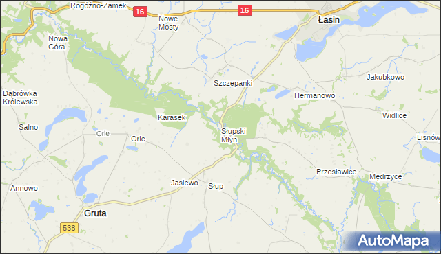 mapa Słupski Młyn, Słupski Młyn na mapie Targeo