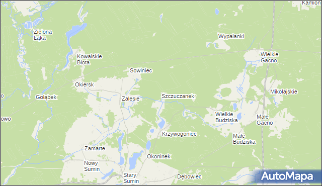 mapa Szczuczanek, Szczuczanek na mapie Targeo