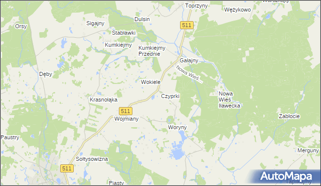 mapa Czyprki gmina Górowo Iławeckie, Czyprki gmina Górowo Iławeckie na mapie Targeo