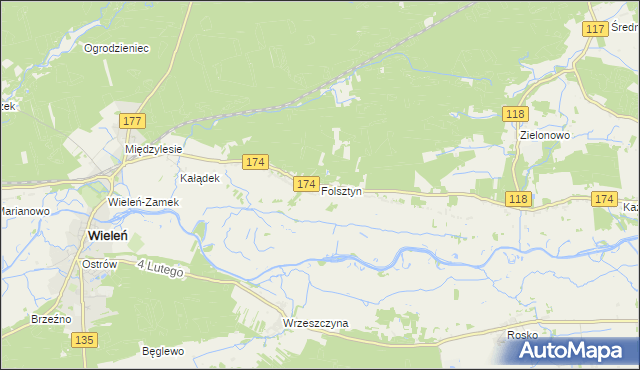 mapa Folsztyn, Folsztyn na mapie Targeo