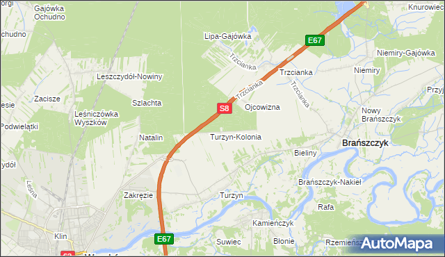 mapa Gajówka Ciepła, Gajówka Ciepła na mapie Targeo