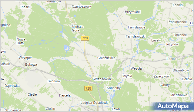 mapa Gnieździska, Gnieździska na mapie Targeo