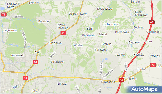 mapa Kopanka gmina Nowosolna, Kopanka gmina Nowosolna na mapie Targeo