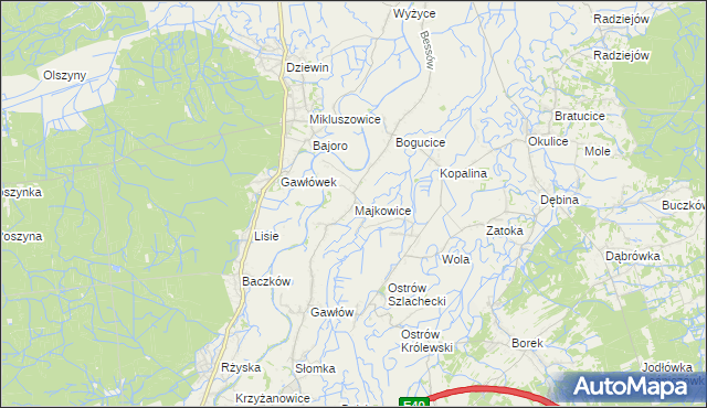 mapa Majkowice gmina Bochnia, Majkowice gmina Bochnia na mapie Targeo