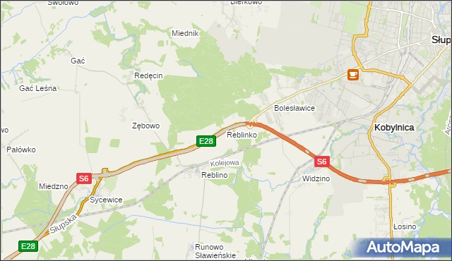 mapa Reblinko, Reblinko na mapie Targeo