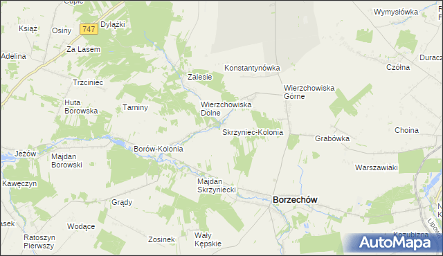 mapa Skrzyniec-Kolonia, Skrzyniec-Kolonia na mapie Targeo