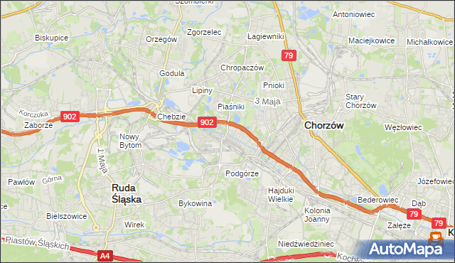 mapa Świętochłowice, Świętochłowice na mapie Targeo