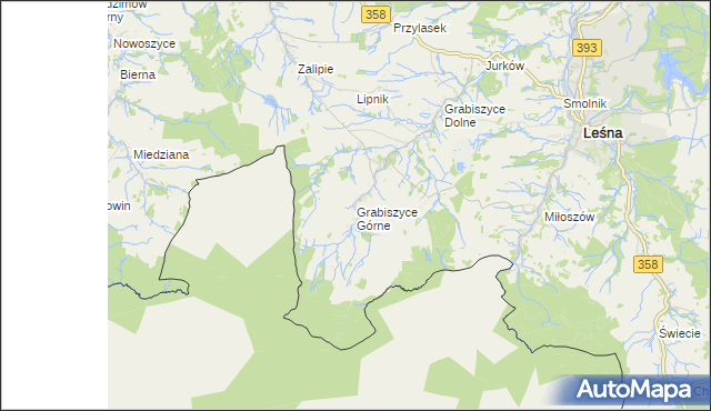 mapa Grabiszyce Górne, Grabiszyce Górne na mapie Targeo