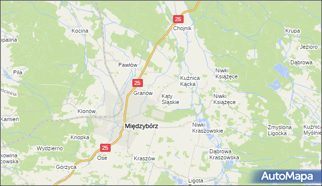 mapa Kąty Śląskie, Kąty Śląskie na mapie Targeo