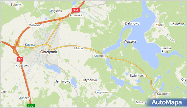 mapa Kołatek, Kołatek na mapie Targeo