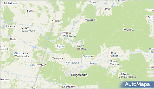 mapa Nowe Bosewo, Nowe Bosewo na mapie Targeo