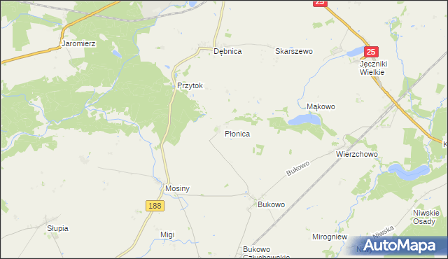 mapa Płonica gmina Człuchów, Płonica gmina Człuchów na mapie Targeo