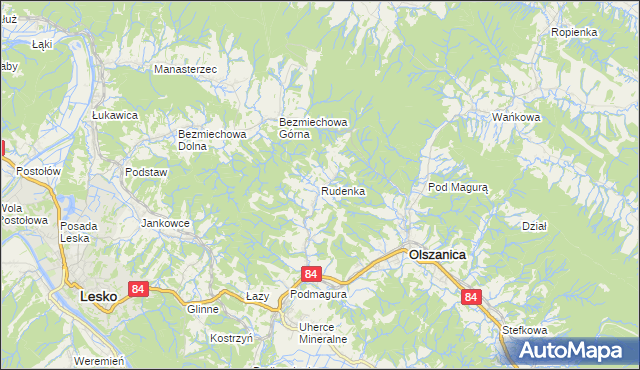 mapa Rudenka, Rudenka na mapie Targeo