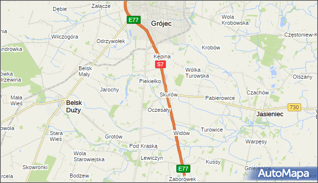 mapa Skurów, Skurów na mapie Targeo