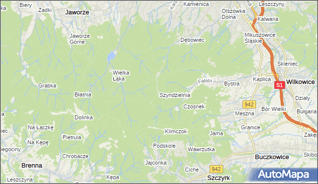mapa Szyndzielnia, Szyndzielnia na mapie Targeo
