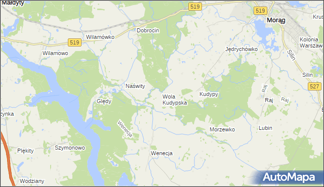 mapa Wola Kudypska, Wola Kudypska na mapie Targeo