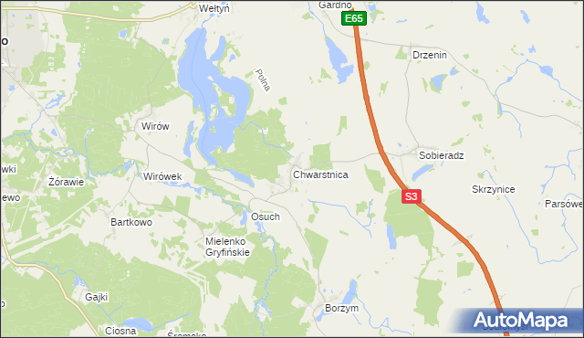 mapa Chwarstnica, Chwarstnica na mapie Targeo