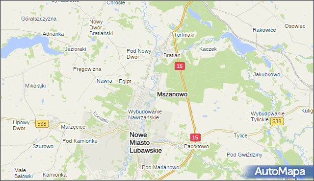 mapa Mszanowo, Mszanowo na mapie Targeo