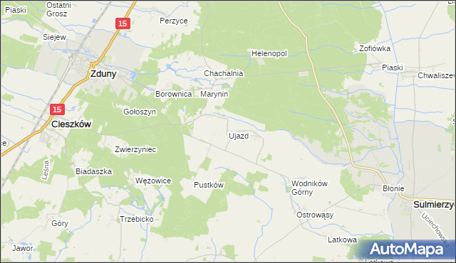 mapa Ujazd gmina Cieszków, Ujazd gmina Cieszków na mapie Targeo